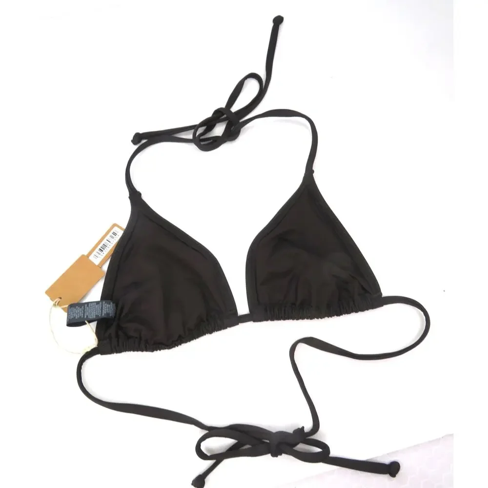 Nwt SKIMS Signature Swim Triangle Bikini Top Onyx Women Sz M